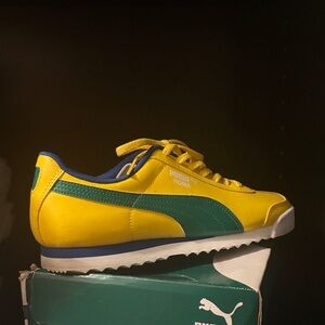 Puma Roma Yellow and Green Sneakers